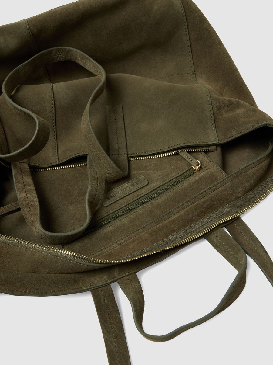 Shopper de couro genu&iacute;no verde com fecho de z&iacute;per_2