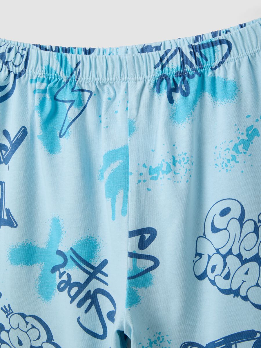 Boy's azure pure cotton pyjama regular fit with prints_3