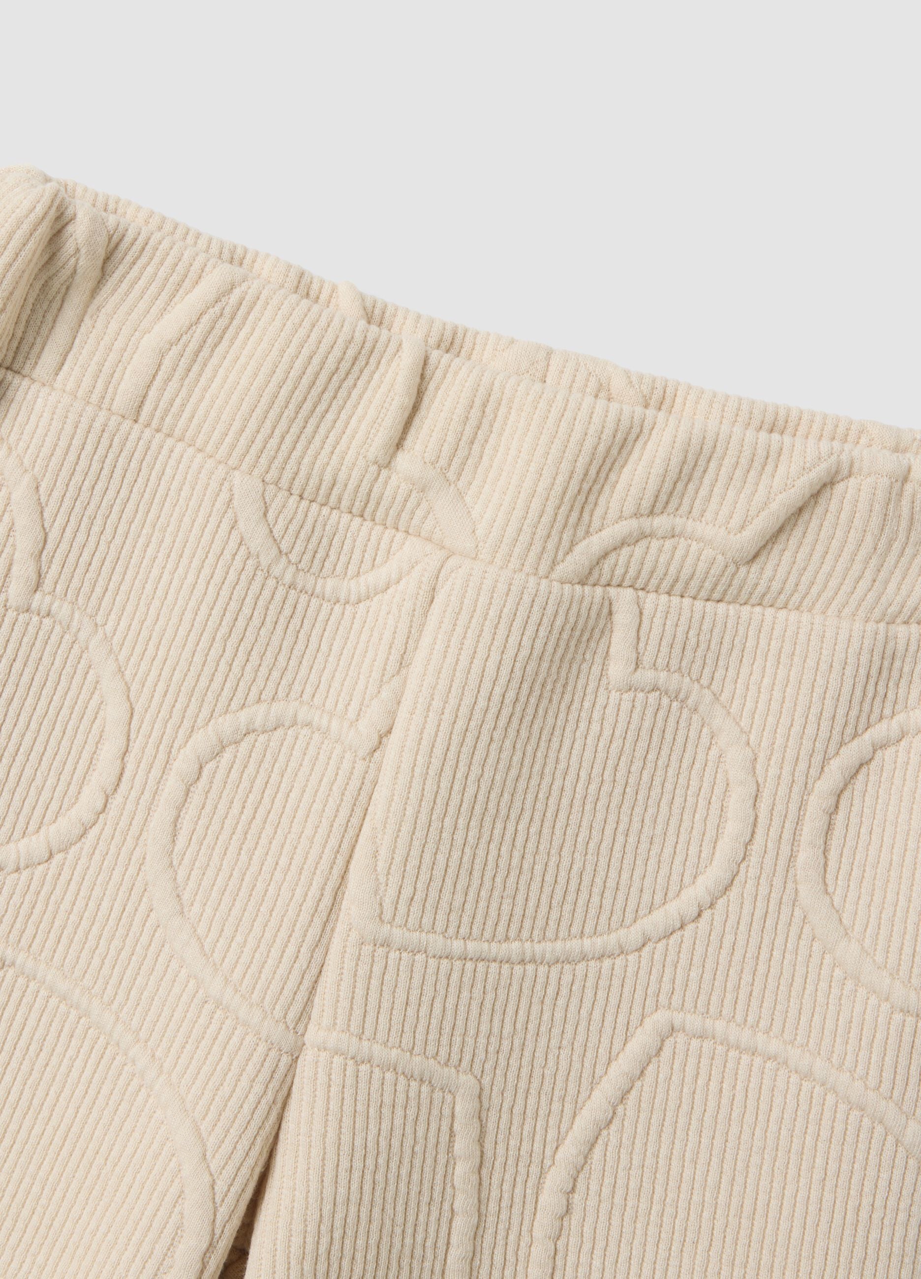 Completo beige girocollo in viscosa elasticizzata over fit