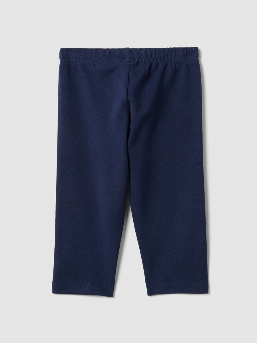 Girls' Slim Fit Blue Stretch Cotton Leggings_1