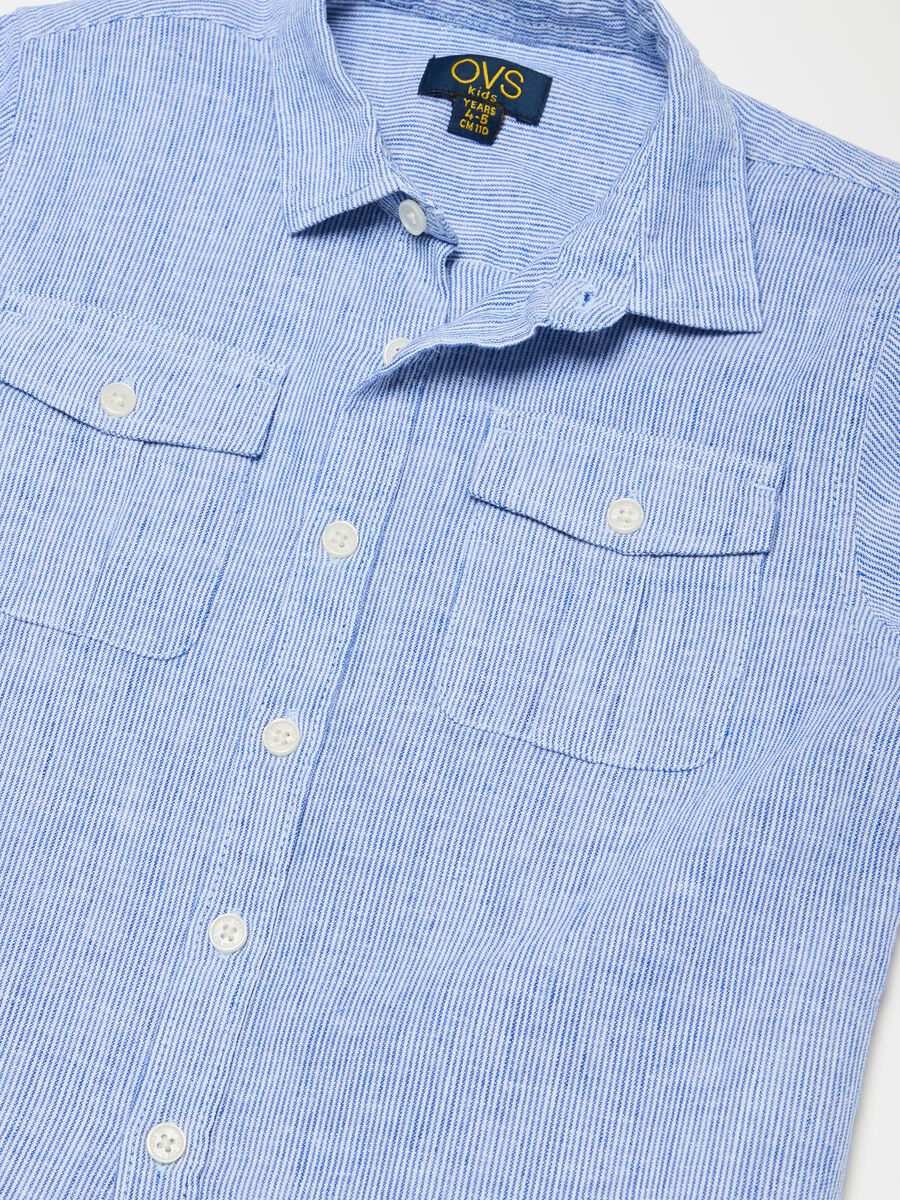 Striped linen and cotton shirt_2