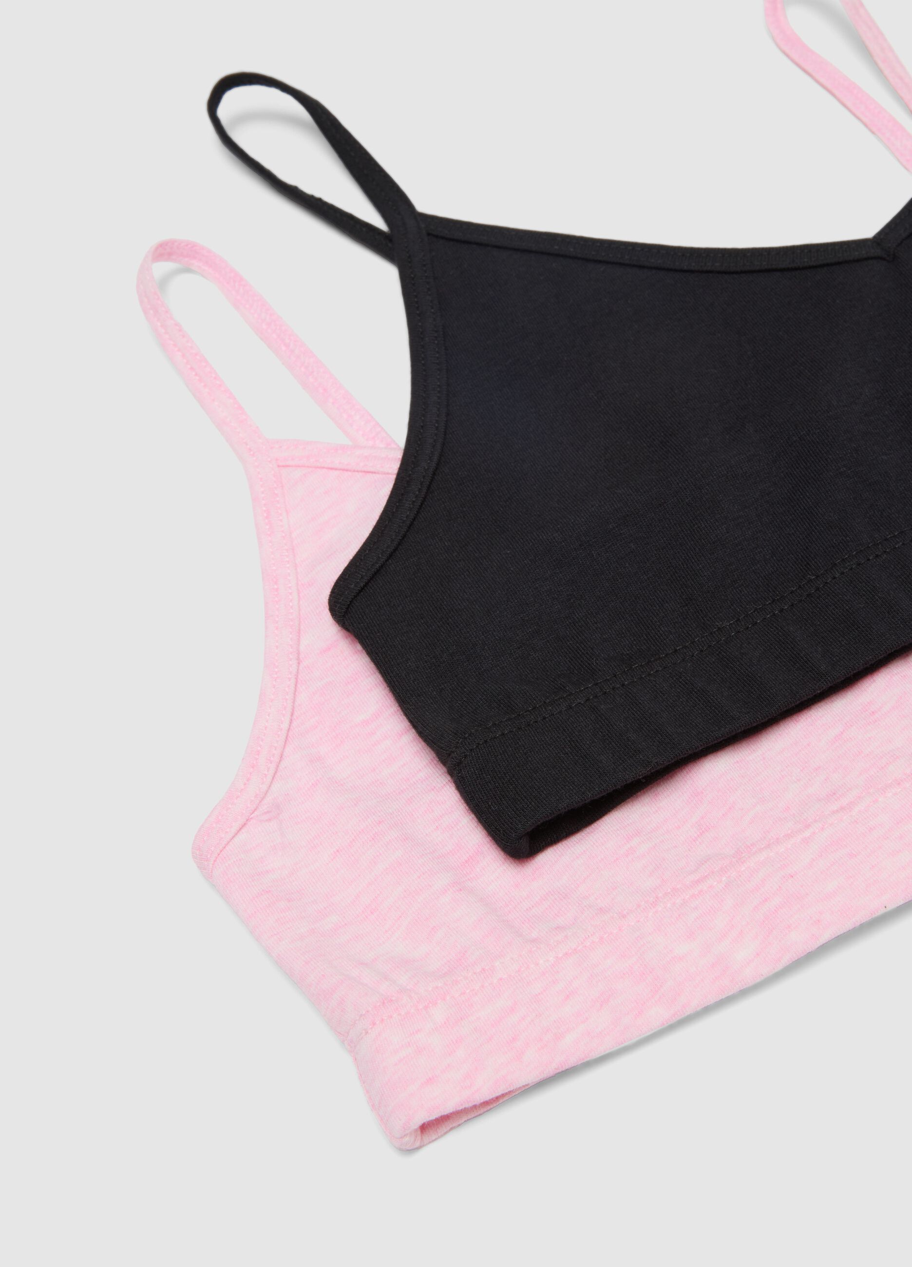 Girls' multicolour stretch cotton bra twin pack
