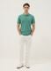 Green pure cotton short-sleeve polo shirt, regular fit_1