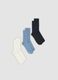 Three-pack of blue stretch cotton socks_0