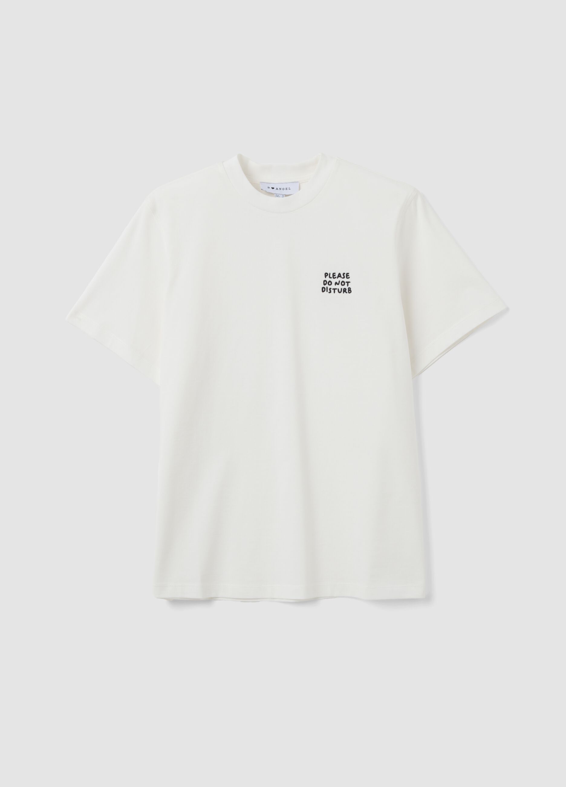 &Lambda;&epsilon;&upsilon;&kappa;ό T-shirt relaxed fit &alpha;&pi;ό 100% &beta;&alpha;&mu;&beta;ά&kappa;&iota; &mu;&epsilon; &sigma;&tau;ά&mu;&pi;&alpha; &sigma;&tau;&omicron; &sigma;&tau;ή&theta;&omicron;&sigmaf;