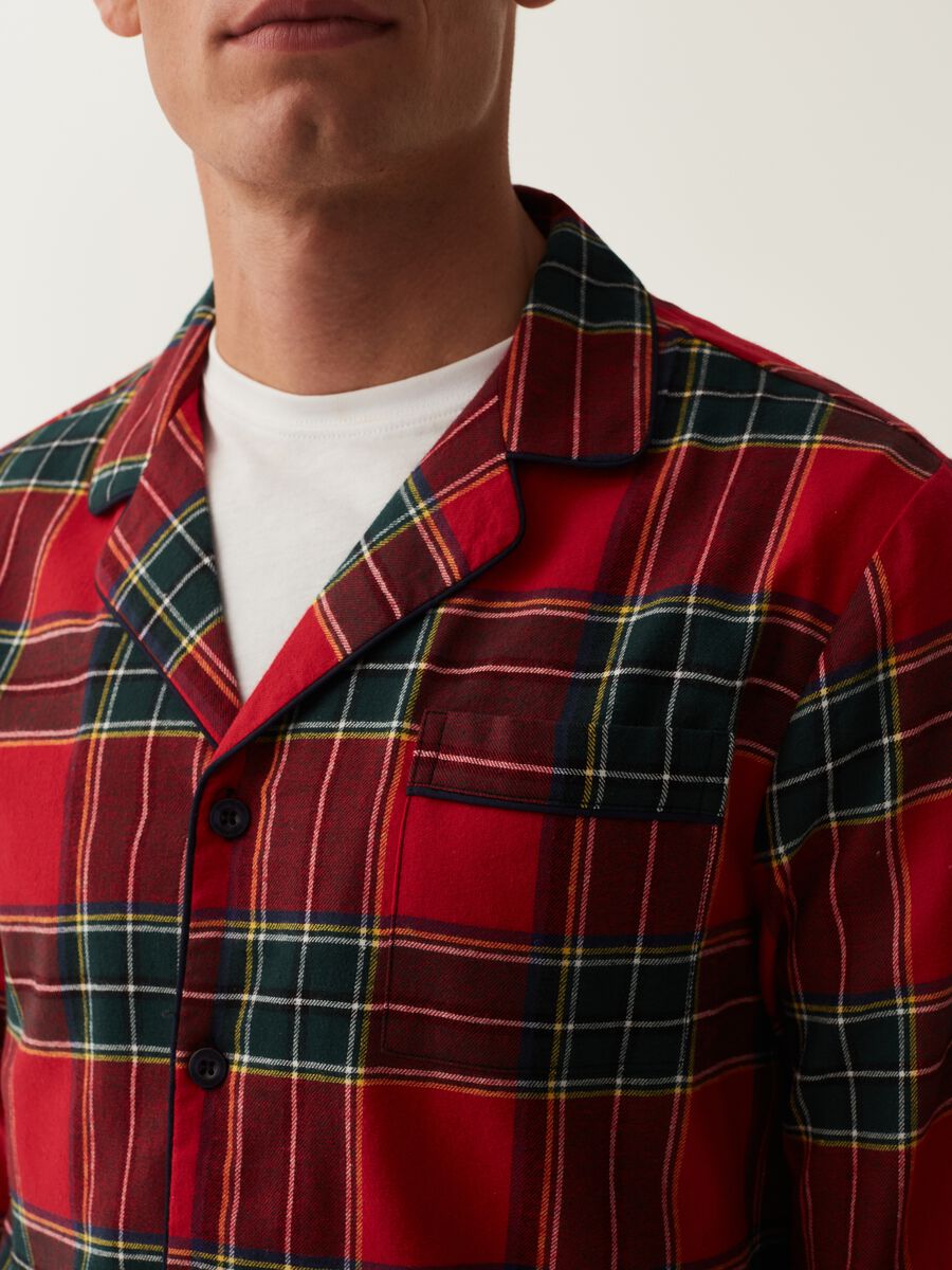 Full-length flannel pyjamas with tartan pattern_3