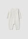 Babygrow branco em algod&atilde;o org&acirc;nico com detalhe de tran&ccedil;a_1