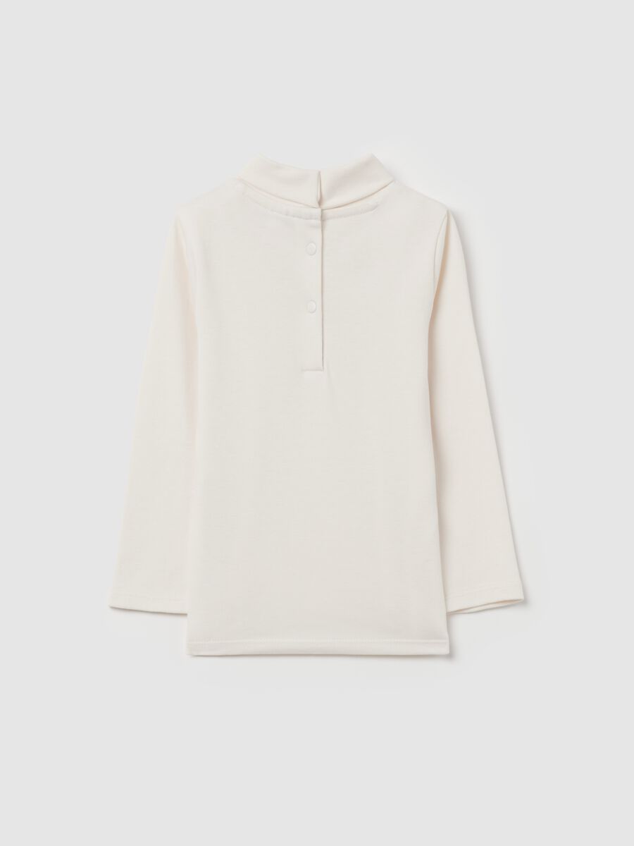 Cotton T-shirt with high neck_1