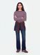 Purple striped pure cotton relaxed-fit crew-neck T-shirt_1
