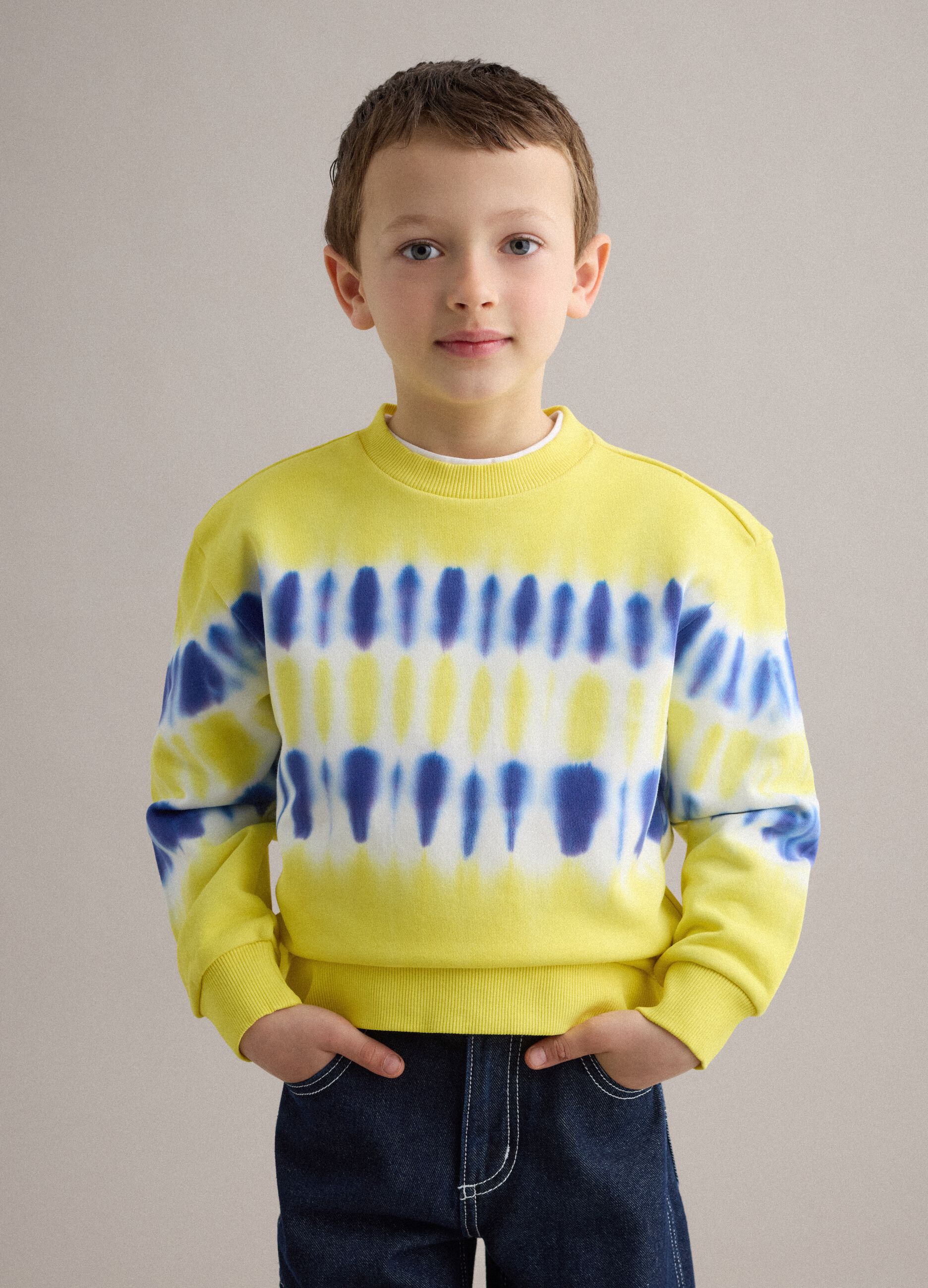 Child's multicolour pure cotton Tie-Dye sweatshirt with regular fit