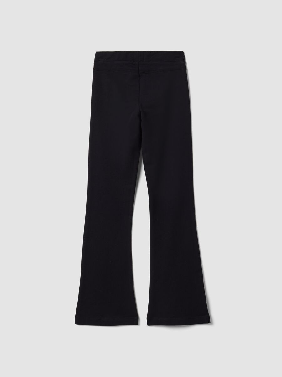 Girls' black slim-fit stretch organic cotton trousers_5