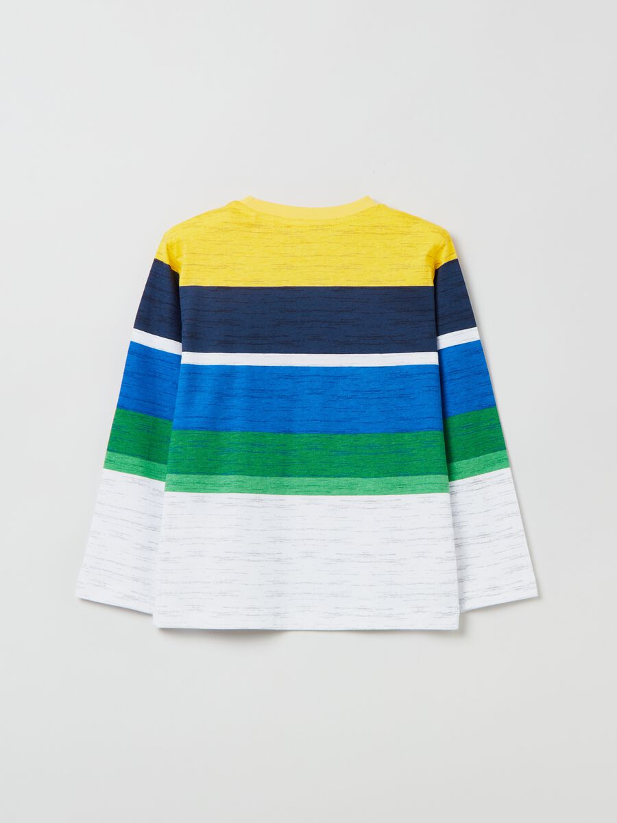 T-shirt with long sleeves and colourblock print_1
