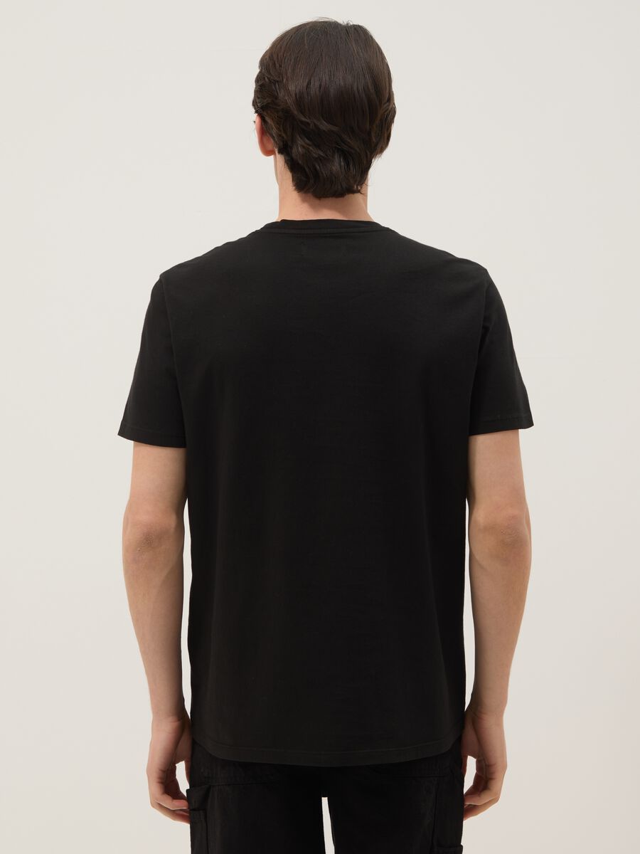 Black pure cotton short-sleeve regular fit T-shirt_3