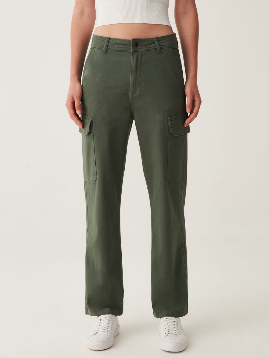Cargo trousers in cotton twill_1