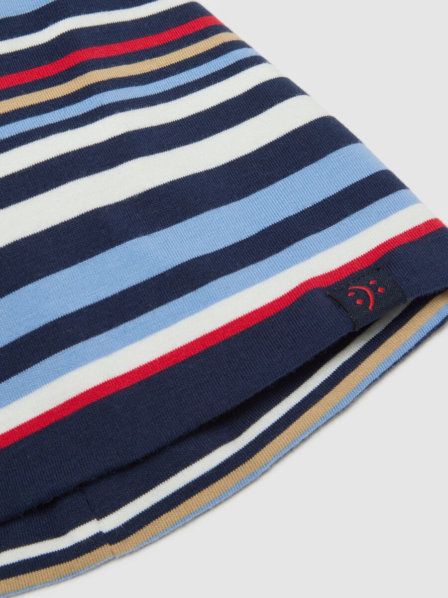 Multicoloured striped stretch cotton hat for boys_2