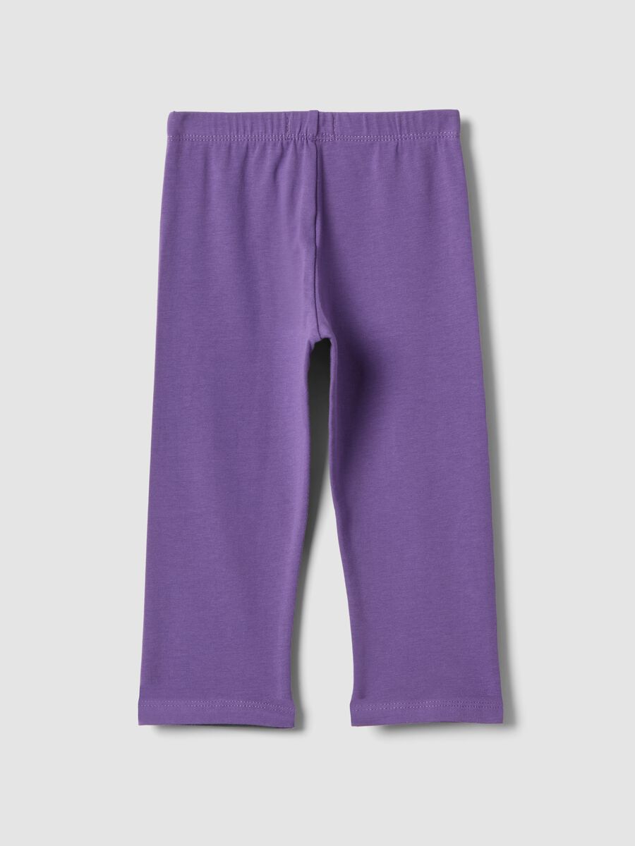 Purple slim fit cotton leggings for girls_1