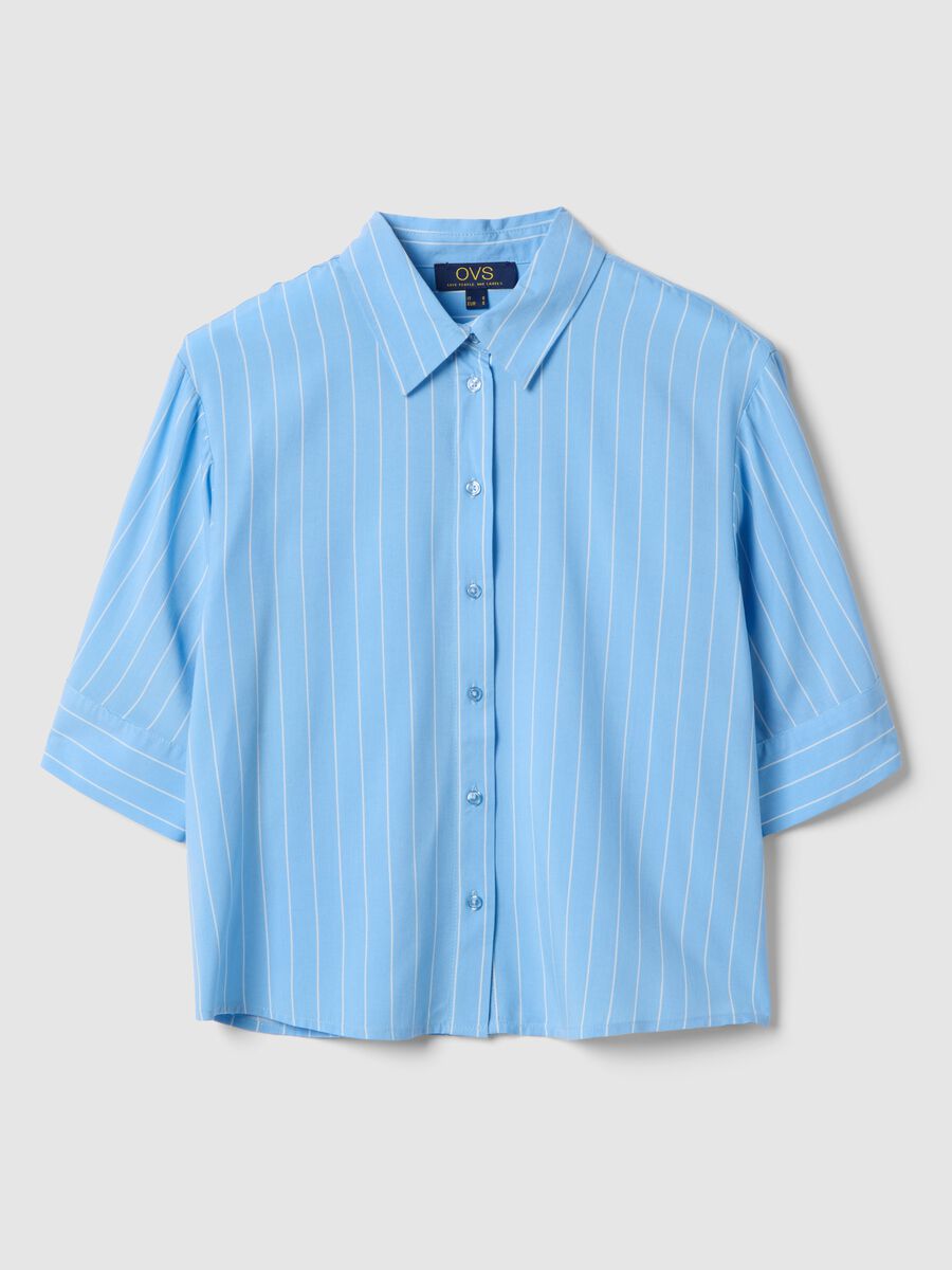 Pure viscose light blue striped regular fit shirt_4
