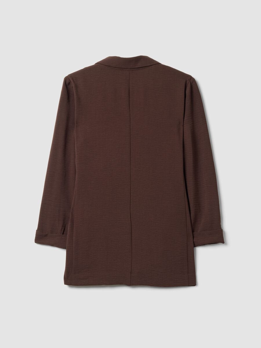 Brown regular-fit blazer with classic lapel_5