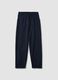 Blue stretch cotton trousers_0