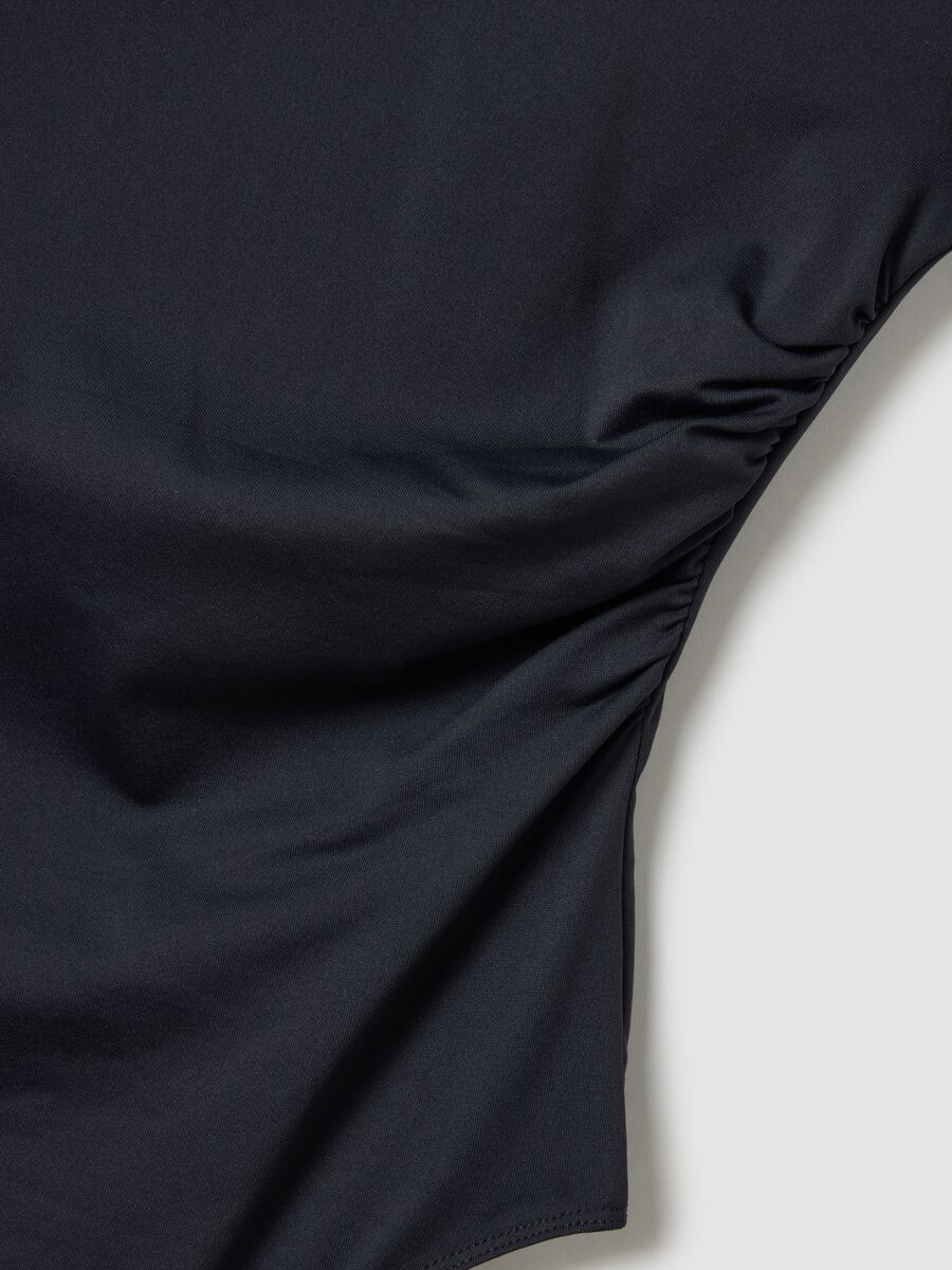 Black stretch fabric bodysuit regular fit_5