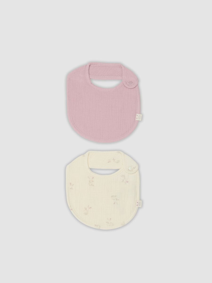 Bipack di bavaglini multicolor in puro cotone per neonata_0