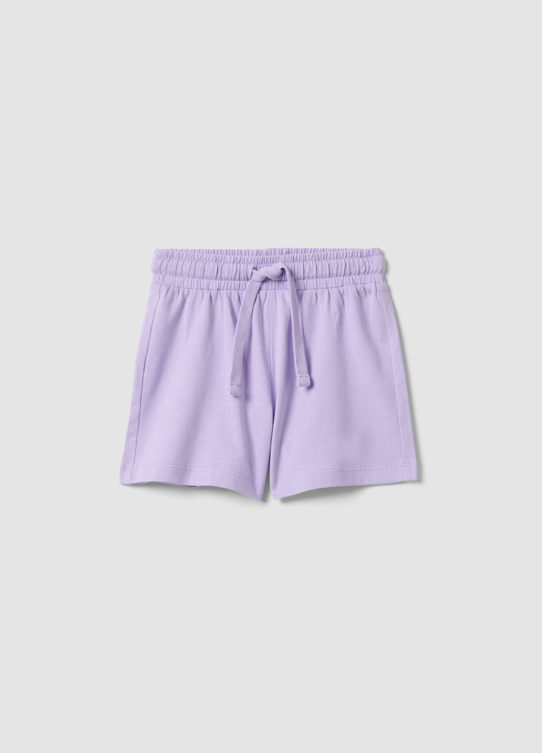 Pantal&oacute;n corto morado de algod&oacute;n 100% para ni&ntilde;a, corte regular