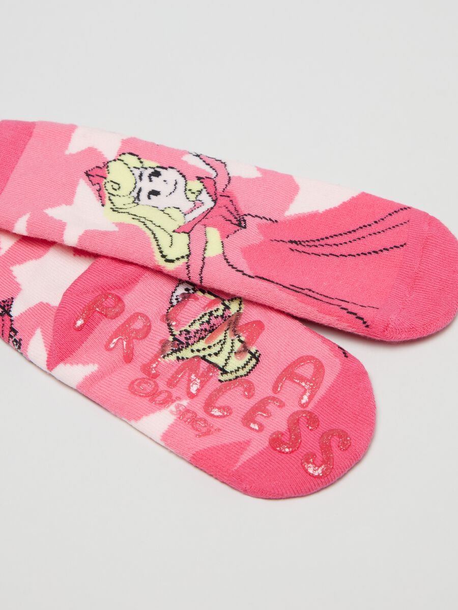 Two-pair pack slipper socks with Princess design_2