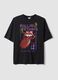 Black pure cotton T-shirt with Rolling Stones print_4