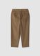 Pantaloni chino marroni in puro cotone a coste_2