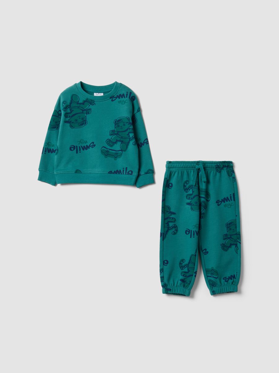 Conjunto de ch&aacute;ndal verde de algod&oacute;n puro para beb&eacute; ni&ntilde;o_0