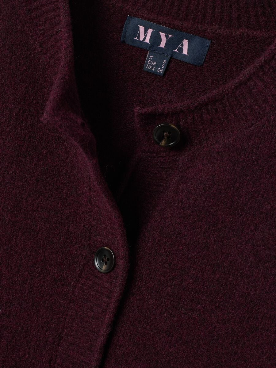 Red stretch-wool oversized cardigan_1
