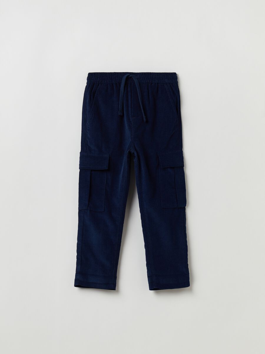 Corduroy joggers with drawstring_0