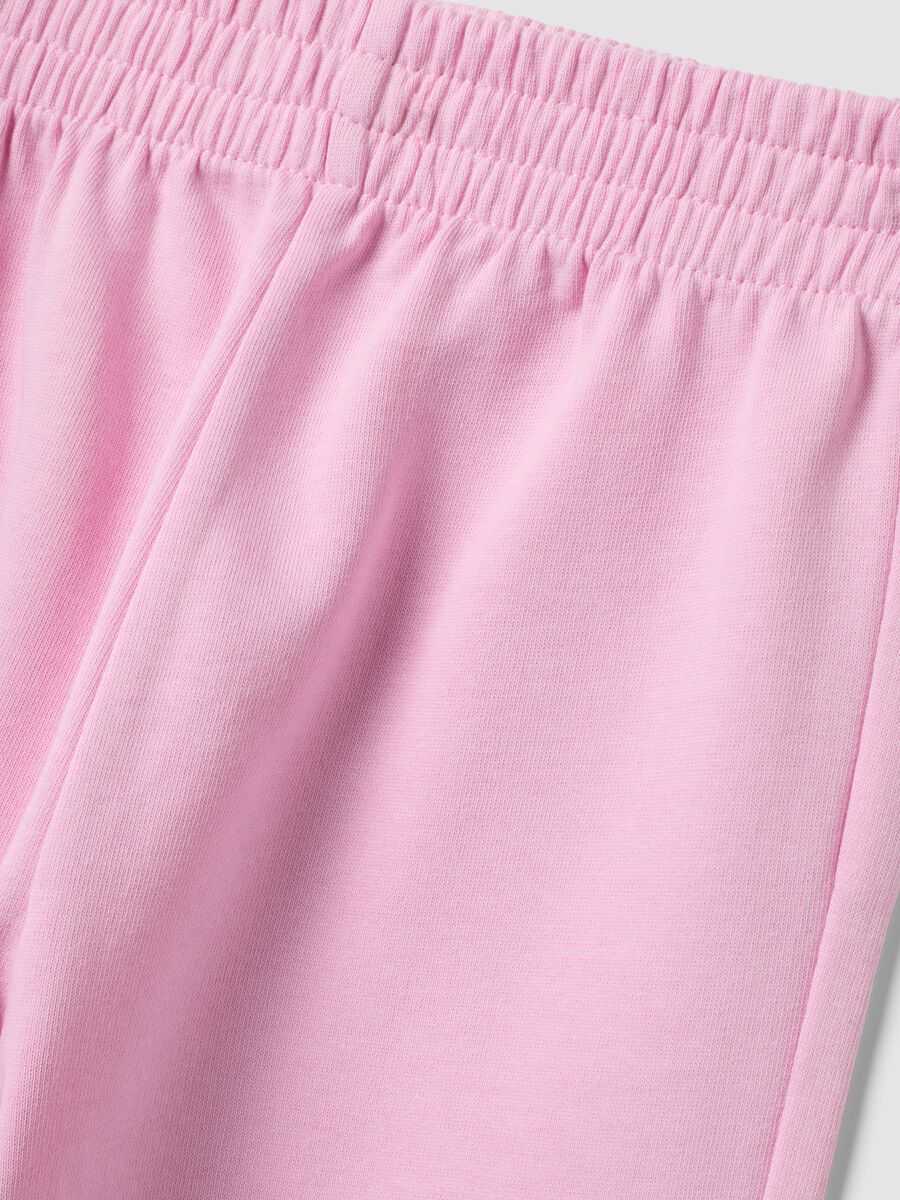 Pink pure cotton regular-fit joggers for girls_2