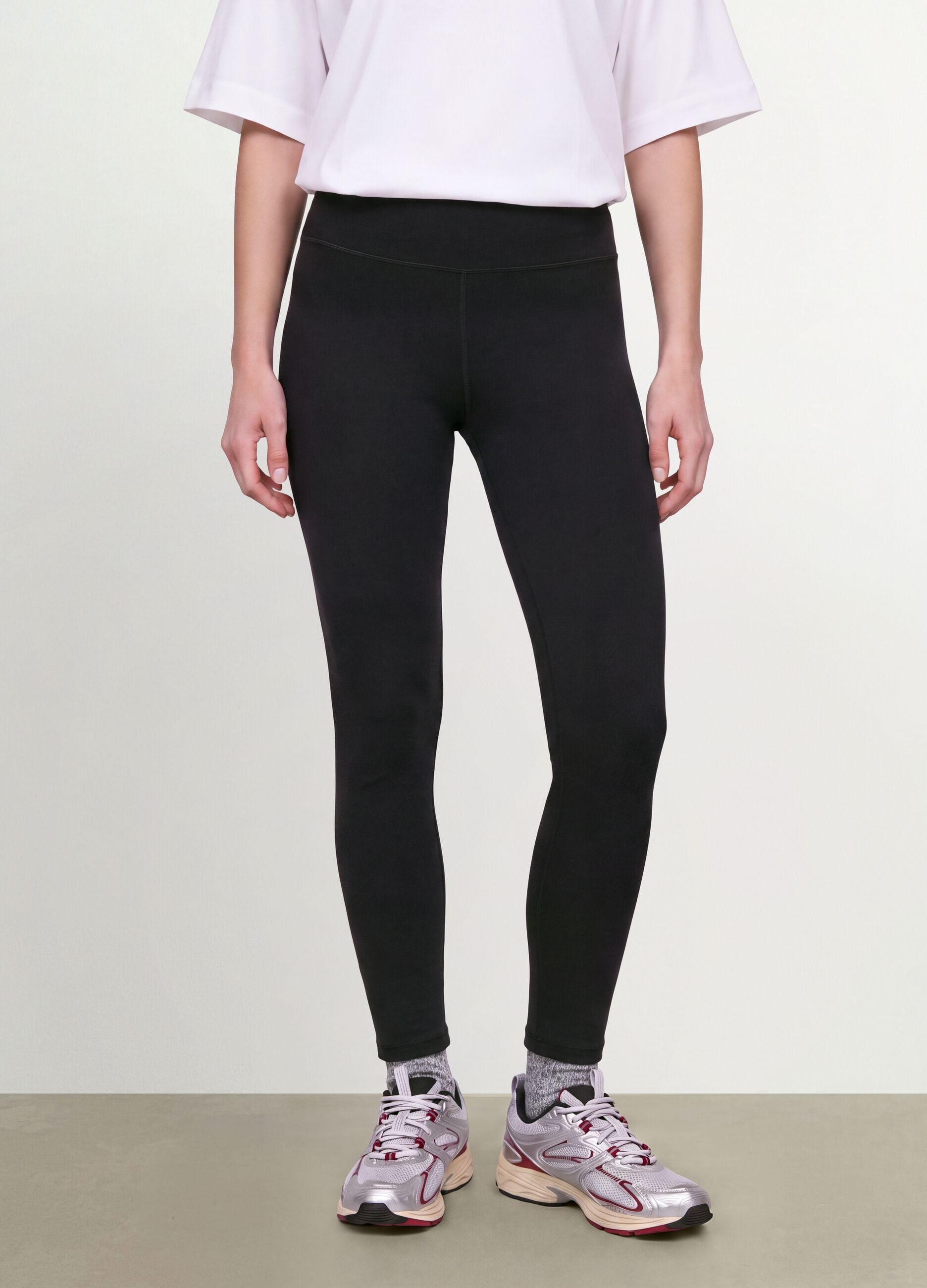 Schwarze Slim-Fit Leggings aus elastischer Baumwolle