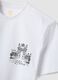 Weisses T-Shirt aus reiner Baumwolle mit Print, Regular Fit_5