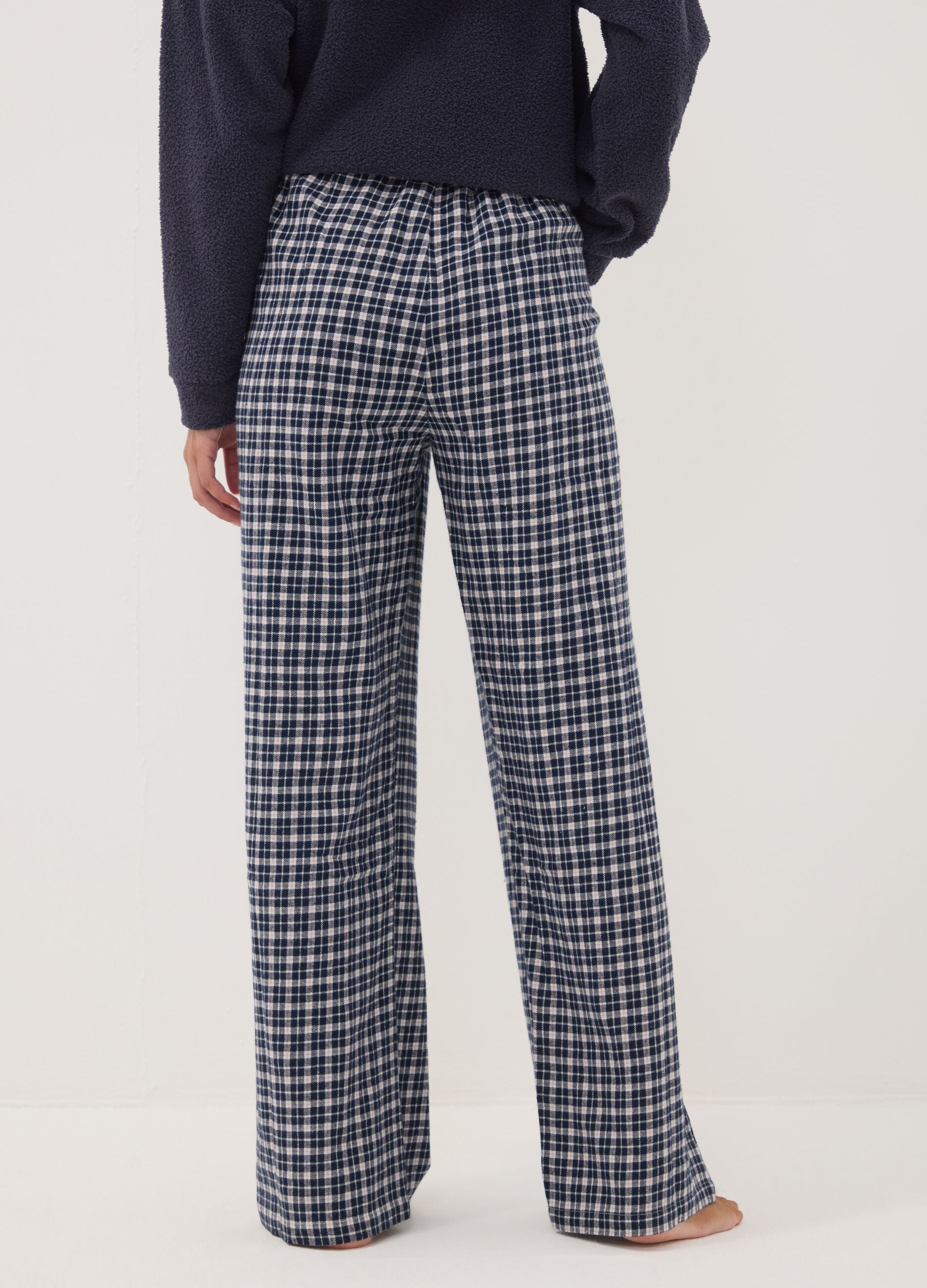 Multicolour check organic cotton pyjama trousers