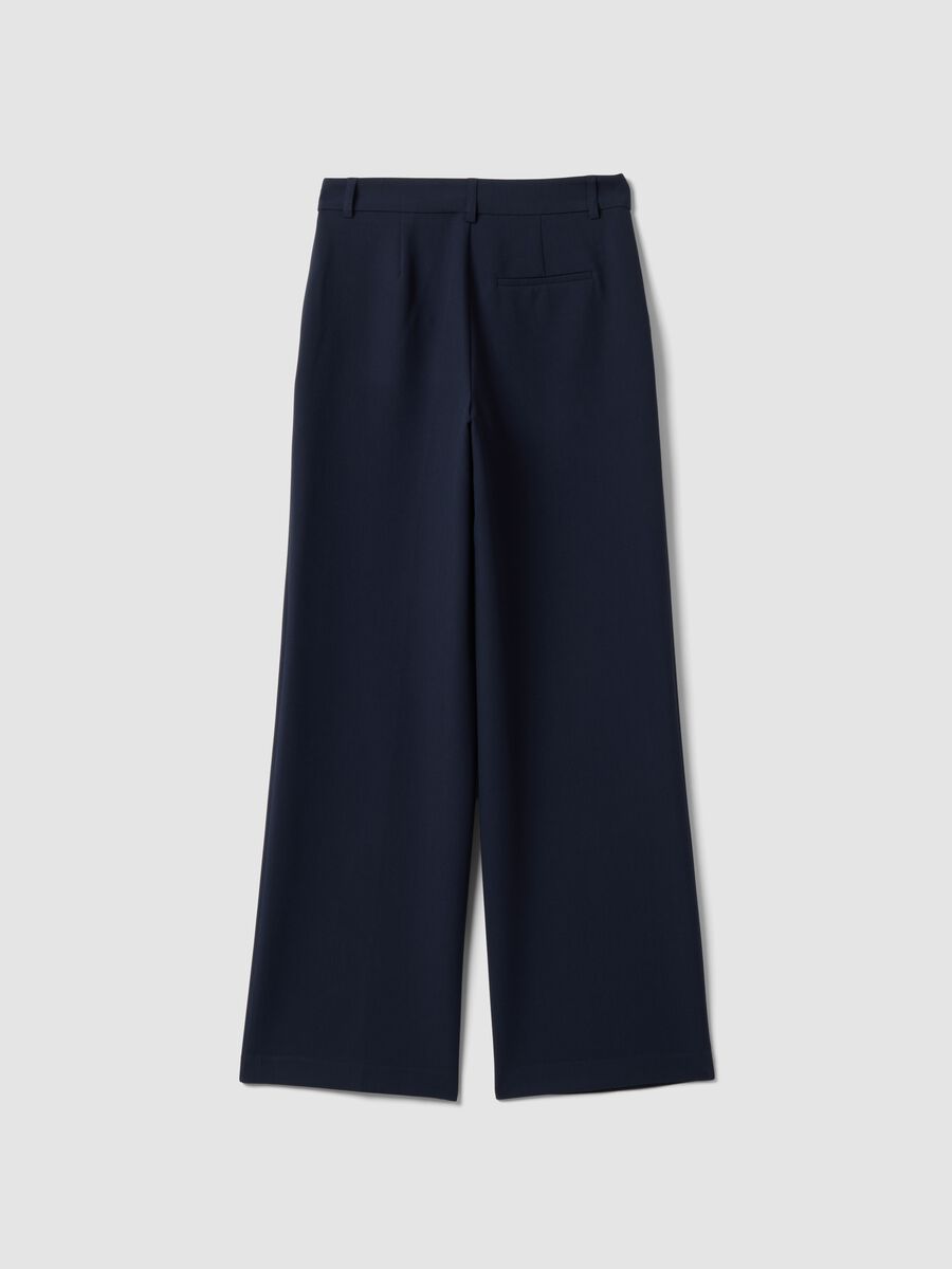 Straight-leg blue stretch viscose trousers_5