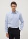 Light blue pure cotton regular fit shirt with micro-checks_0