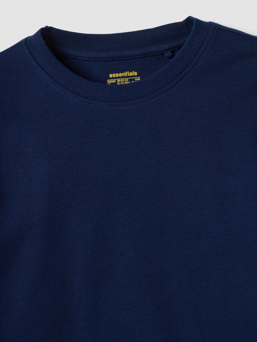 Navy blue organic cotton crew-neck T-shirt_6