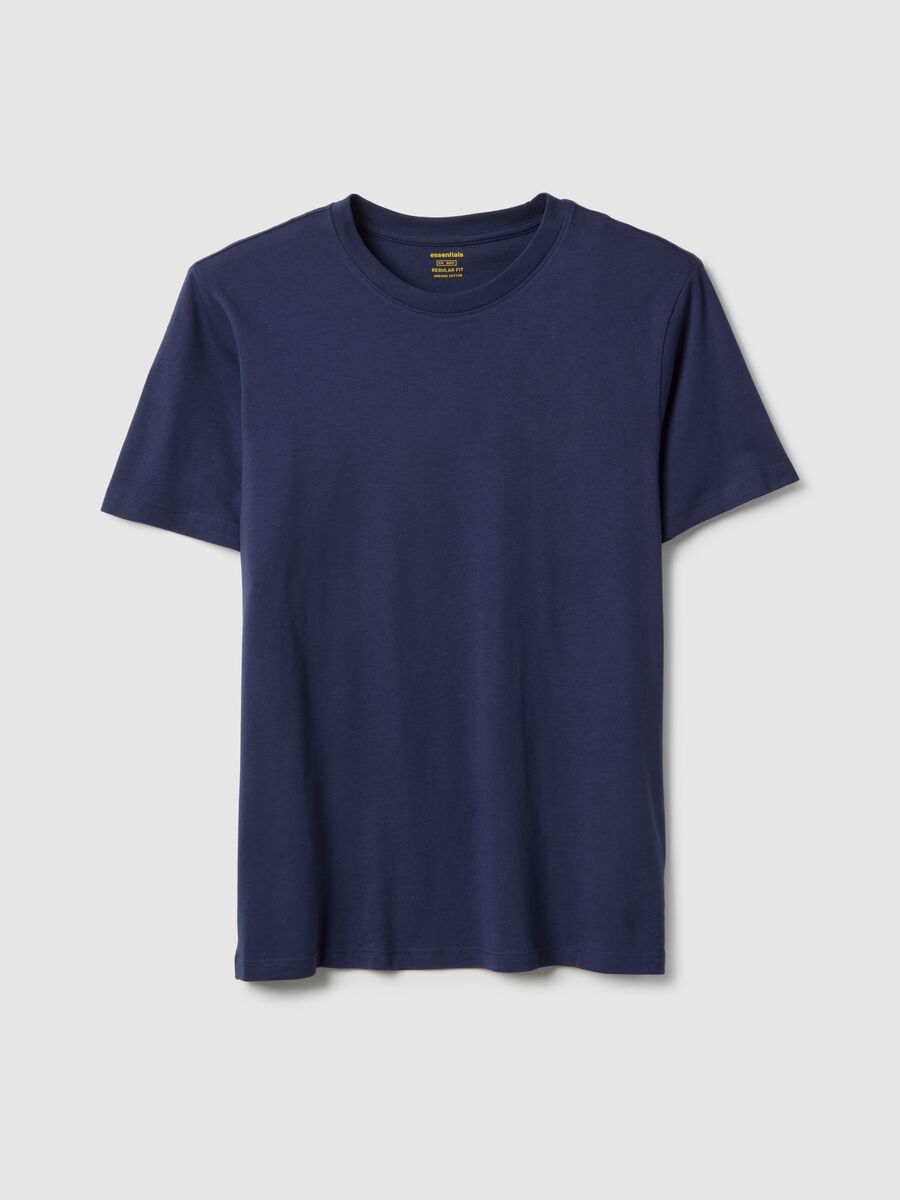 Blaues T-Shirt aus reiner Baumwolle im Regular Fit_4
