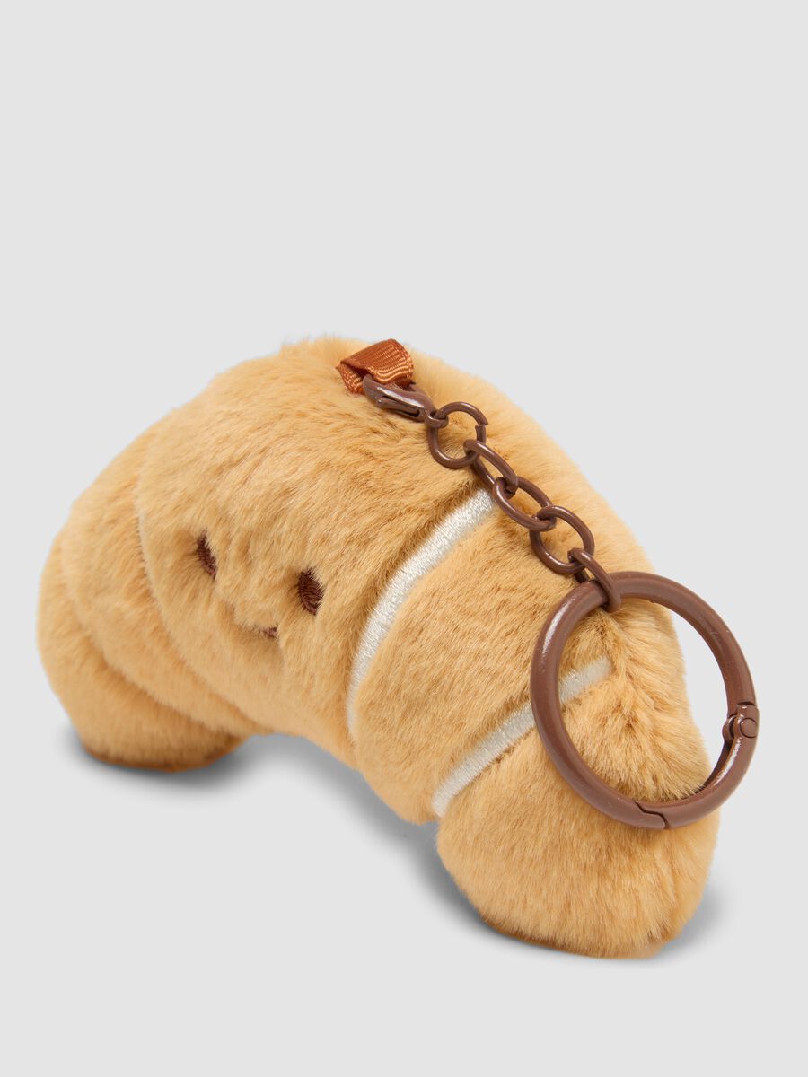 Portachiavi marrone a forma di croissant_0