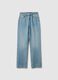 Blue pure cotton straight fit jeans_4