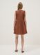 Braunes Mini-Kleid aus reiner Baumwolle in Regular Fit mit gerafftem V-Ausschnitt_2
