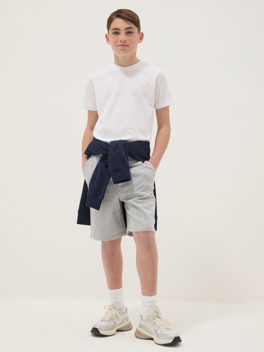 Boys' grey 100% cotton relaxed-fit shorts_0