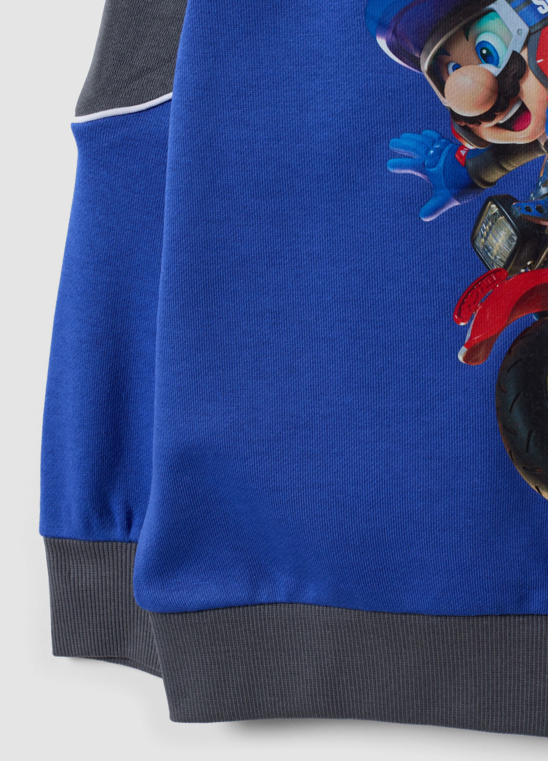 Blue cotton-blend Mario Kart oversized sweatshirt