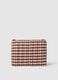 Multicolour Checked Zip Pouch_1