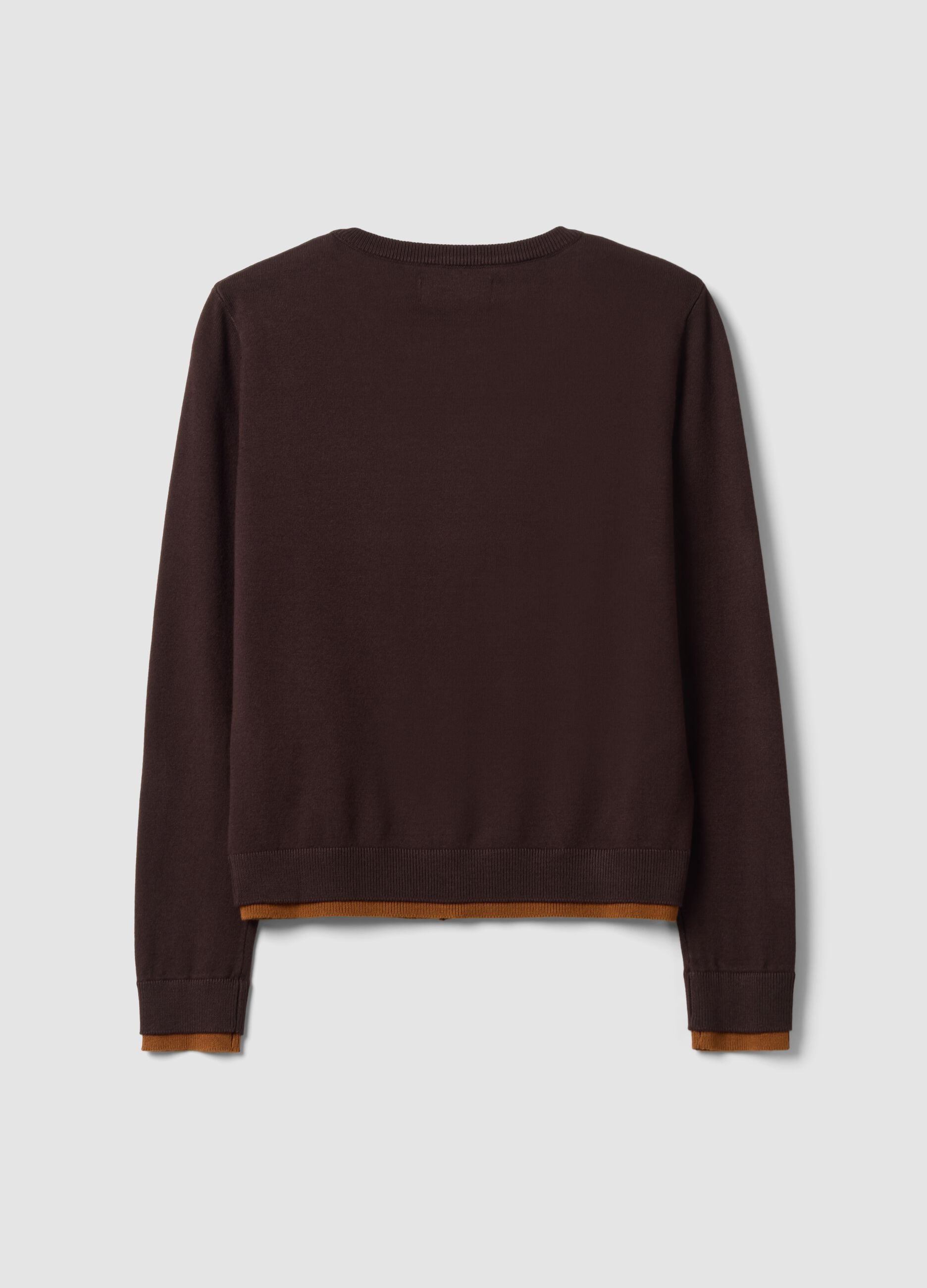 Brauner Cardigan aus Viskosemix mit langen &Auml;rmeln