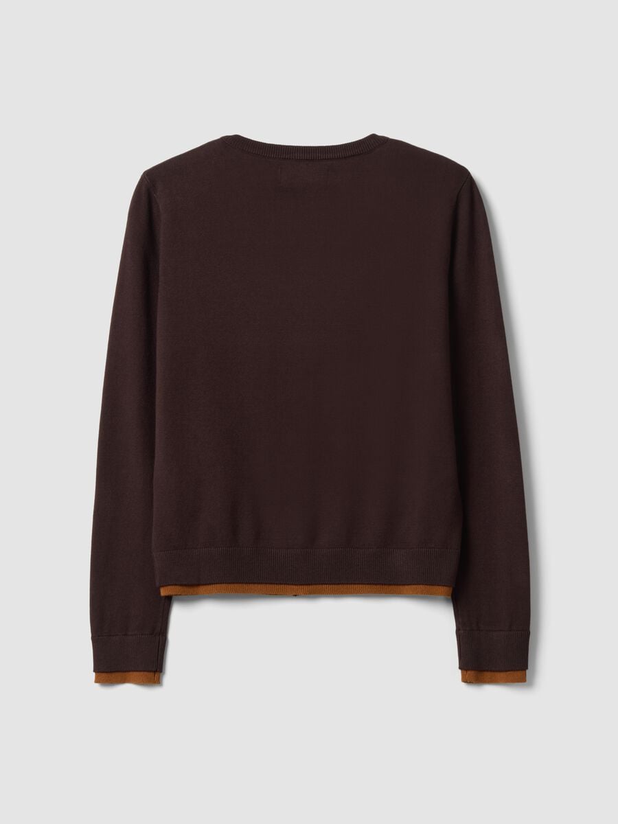 Brauner Cardigan aus Viskosemix mit langen &Auml;rmeln_5