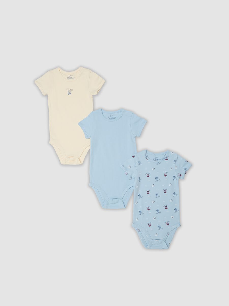 Lot de 3 bodies multicolores en pur coton bio pour b&eacute;b&eacute; et tout-petit_0