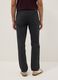 Black casual linen-cotton blend regular-fit trousers_2